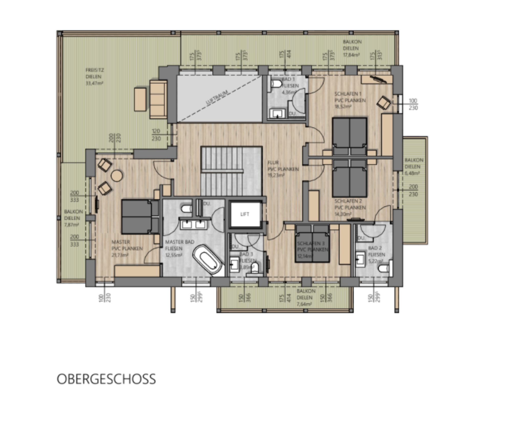Brandlalm Plan Obergeschoss 