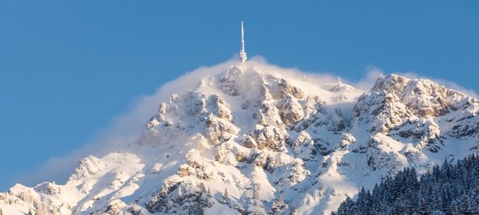 Sicht auf das Kitzbüheler Horn im Winter