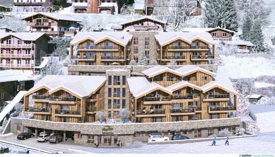 Alpenparks Viehhofen am Tag im Winter