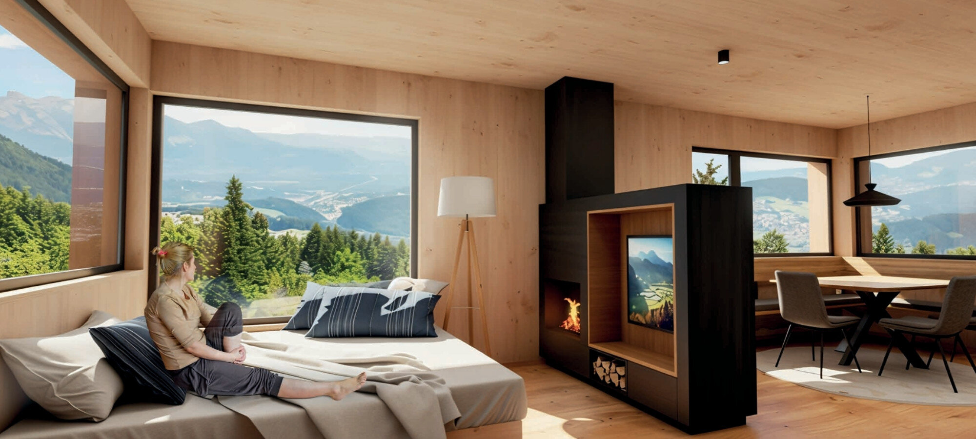 Wohnliches Ferienchalet mit Kaminofen und weitem Bergblick in Bazora, Frastanz