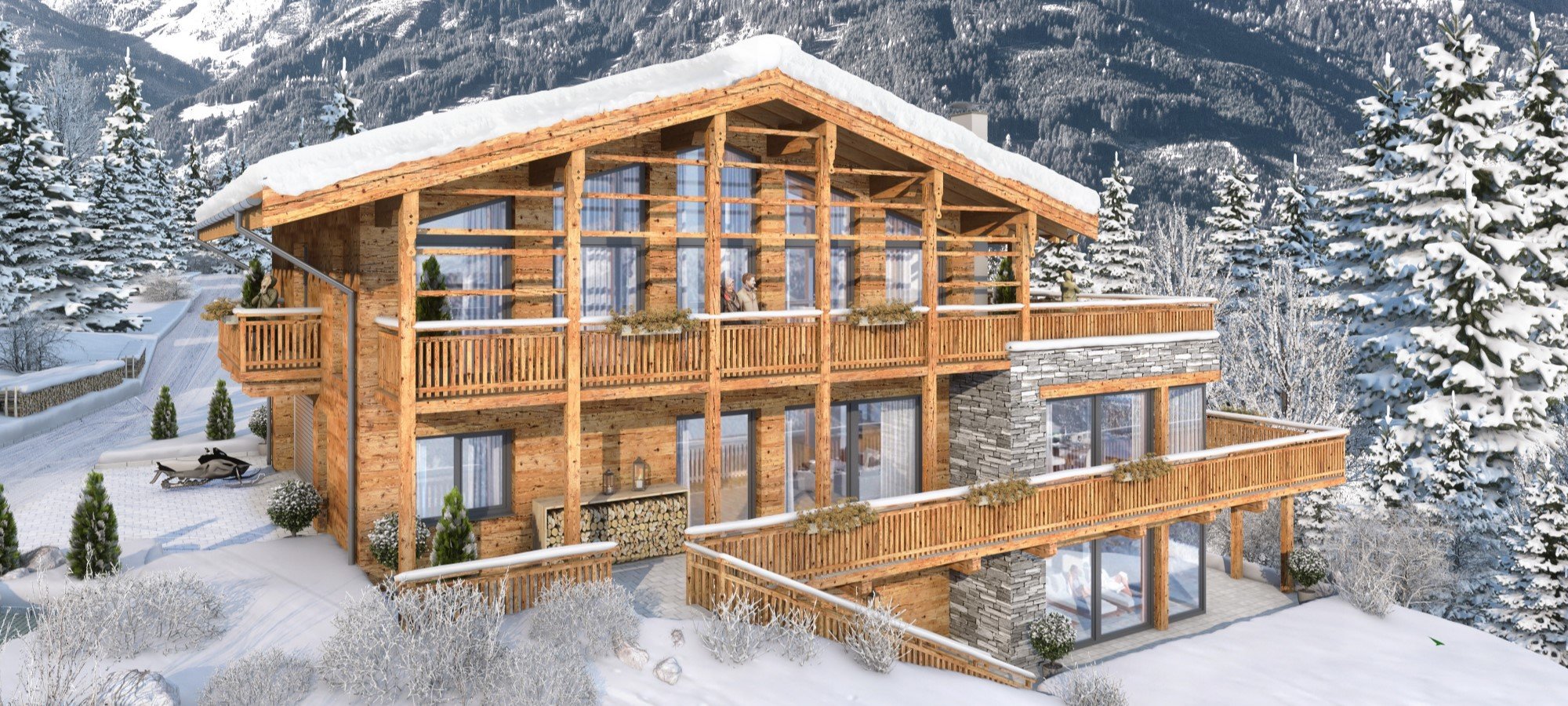 Luxus Chalet Brandlalm Vorderansicht