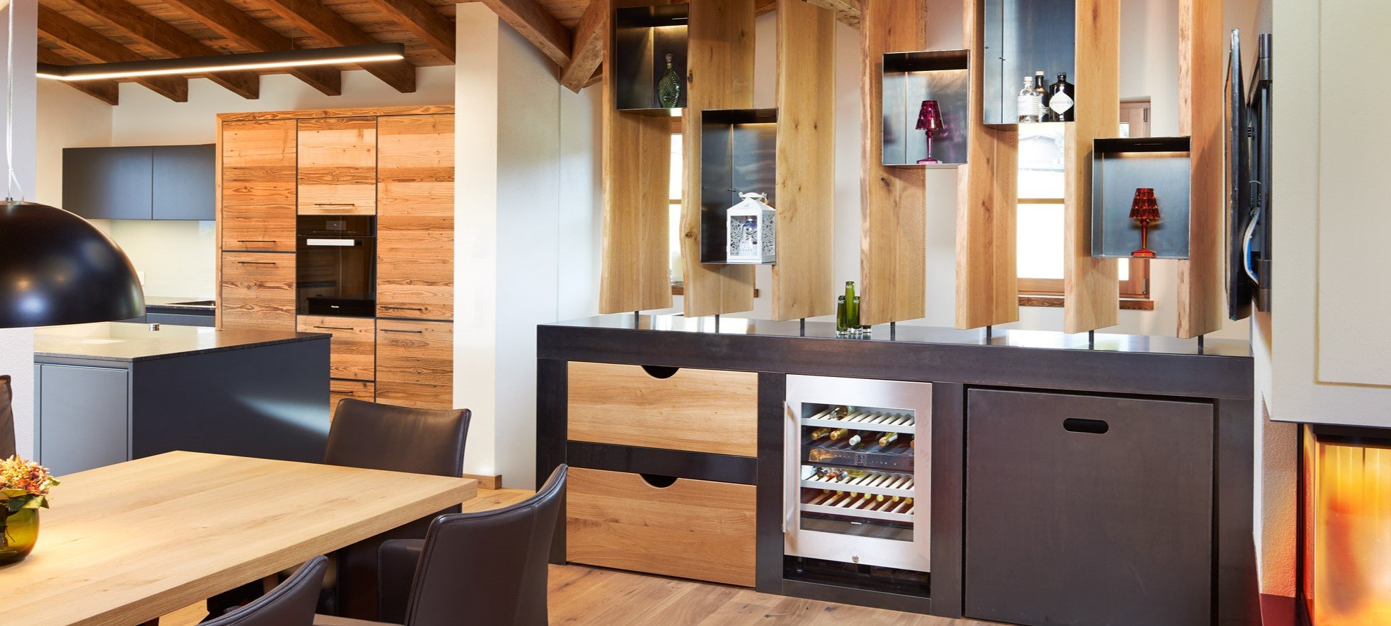 Luxus Chalet Saalbach Hinterglemm Küchenansicht