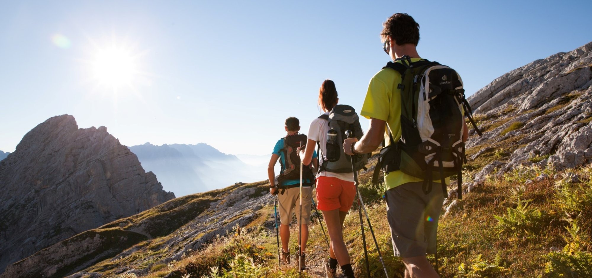 Wanderer im Sommer Saalbach Hinterglemm 