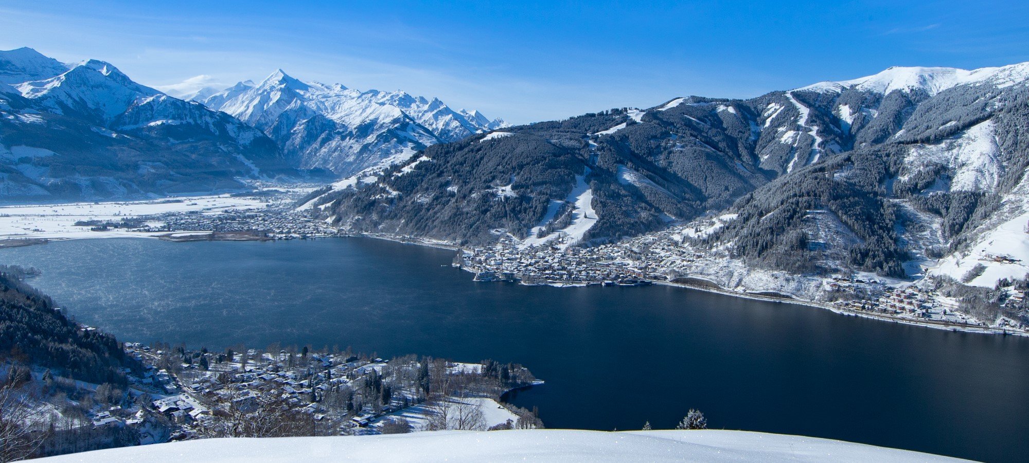 Zell am See Winteransicht Vogelperspektive 